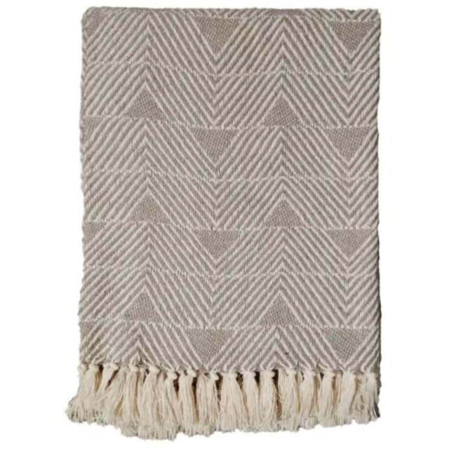 Triangle Stitch Throw Cream - Triangle Stitch Throw Natural 130X180CM - image 1