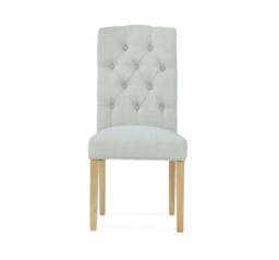 Navarre Pair of Natural Buttonback Dining Chairs - Button Back Dining Chair - Pair Natural - thumbnail 2