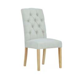 Navarre Pair of Natural Buttonback Dining Chairs - Button Back Dining Chair - Pair Natural - thumbnail 3