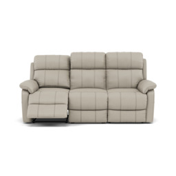 Fara 3 Seater Recliner Sofa - 3 Seater with 2 Power Recliners Cat 25S - Power Recliner with USB - NCS-946B FEATHER GREY - thumbnail 1