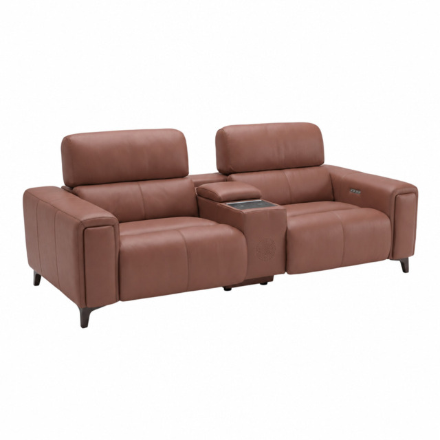 Plaza Media 3 Seater Sofa - Media 3 Seater Cat 20S - Power Recliner with USB - NWS-605D WARM BROWN - image 1