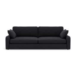 Thalia 3 Seater Sofa - Large Split Sofa Grade B - Split Back Frame - Standard Back / Plush Velvet Charcoal - thumbnail 1