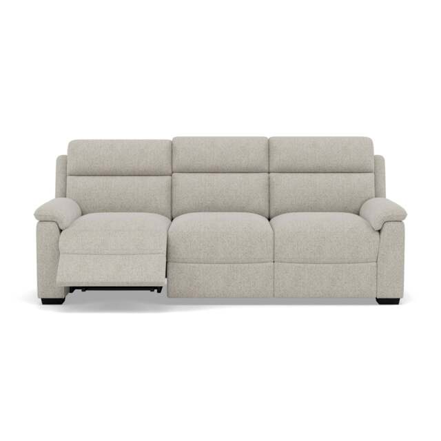 Eldon 3 Seater Power Recliner - 2.5 Seater Sofa 2 Power Recliners Fabric - Power Recliner Power Footrest Headrest & USB - FAB-MIL-104 OYSTER - image 1