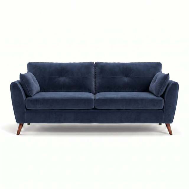 Zara 4 Seater Sofa - 4 Seater Sofa - Plush Navy / Light Feet - image 1