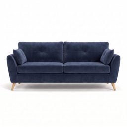 Zara 4 Seater Sofa - 4 Seater Sofa - Plush Navy / Light Feet