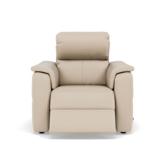 Nicoletti Giacomo Recliner Armchair - Power Recliner Chair Lumber Support CK Botero - Power With Power Headrest Footrest Lumbar & USB - Botero 2156 Crema - image 1