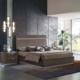 Kroma Bedframe with Led Light - Bed Wooden Headboard with LED Light - 160 x 200cm Silver Birch - thumbnail 2