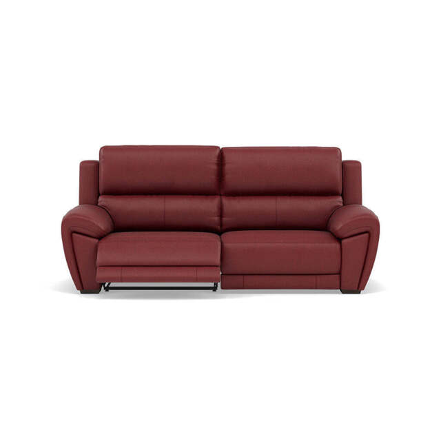 Echo 3 Seater Recliner Sofa - 2.5 Seater Sofa 2 Power Recliners Cat 25S - Power Recliner Power Footrest Headrest & USB - NCS-854C RUSTIC RED - image 1