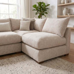 Alessia Corner Sofa - Combi Unit LHF Tabby Promotional Fabric - Left Hand Facing - Weathered Oak Feet / Tabby Linen - thumbnail 3