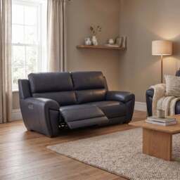 Echo 3 Seater Recliner Sofa - 2.5 Seater Sofa 2 Power Recliners Lumber Support Cat 25S - Power With Power Headrest Footrest Lumbar & USB - NCS-744D STAR WHITE - thumbnail 2