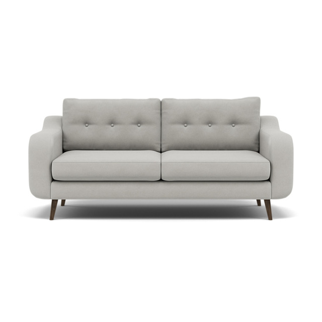 Phoebe 3 Seater Sofa - Large Sofa Standard Back Grade B - Plush Velvet Silver / American Walnut - image 1
