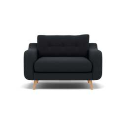 Phoebe Loveseat - Snuggler Chair Grade B - Plush Velvet Charcoal / Natural - thumbnail 1