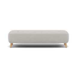 Phoebe Footstool - Medium Bench Stool Grade B - Plush Velvet Silver / Natural - thumbnail 1
