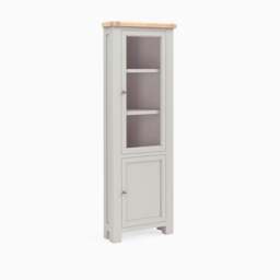 Salford Corner Display Cabinet - Corner Display Cabinet Stone Grey - thumbnail 1