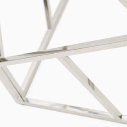 Genoa Side Table - Lamp Table Clear Glass / Stainless Steel - thumbnail 5
