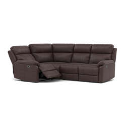 Fara Small Corner Recliner Sofa - Combination 5 2 Corner 1 with 2 Power Recliners Fabric - Left Hand Facing - Power Recliner with USB - BFA-BLJ-088 CHARCOAL GREY
