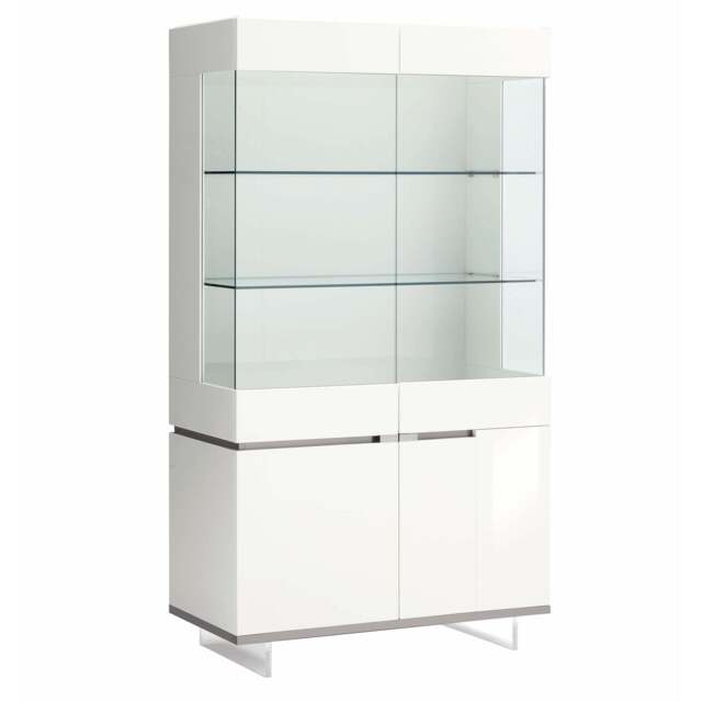 Imperia 2 Door Sideboard - 2 Door Curio Cabinet White High Gloss - image 1