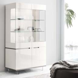 Imperia 2 Door Sideboard - 2 Door Curio Cabinet White High Gloss - thumbnail 2