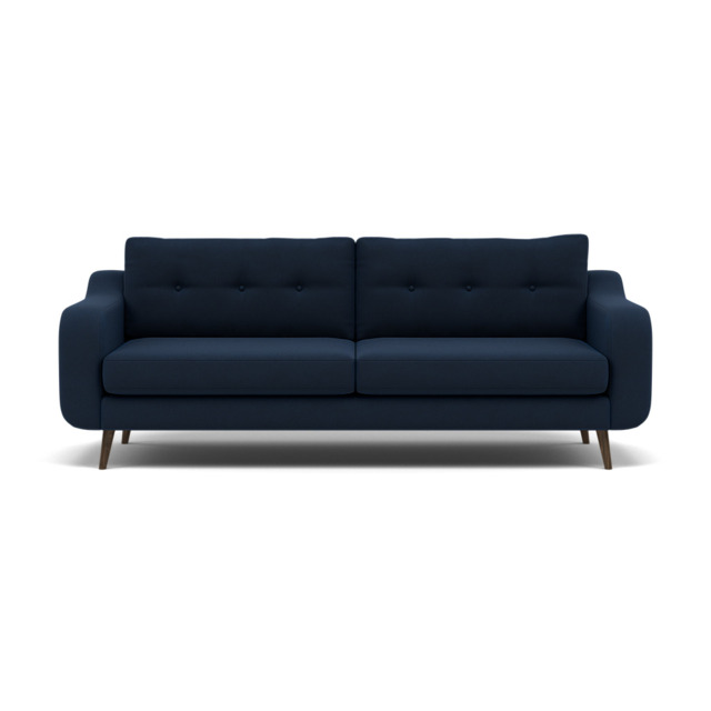 Phoebe 4 Seater Sofa - Extra Large Sofa Standard Back Grade B - Plush Velvet Indigo / American Walnut - image 1