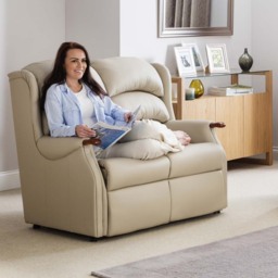 Westbury 2 Seater Sofa - Fixed 2 Seater Leather - Teak Knuckle / Ascot Stone Grey - thumbnail 2