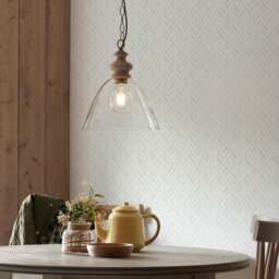 Cotswold 1 Cream Pendant Light - DHD Cotswold 1 Pendant Light Natural Ash - thumbnail 1