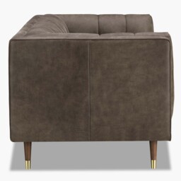 Cassia 3 Seater Sofa - 3 Seater Sofa Vintage Leather - Feet: 178mm Brass Tipped Legs Grey Oak / VINTAGE V-1806 Vintage Cognac - thumbnail 4