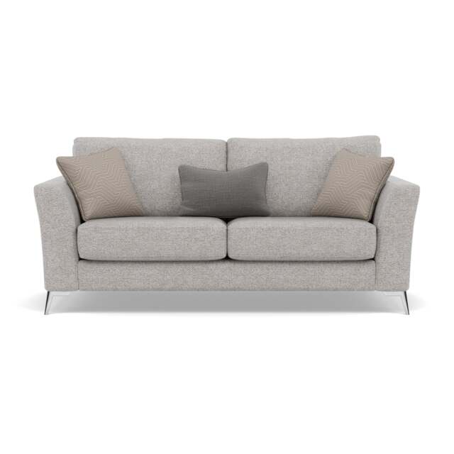 Chilton Small 3 Seater Sofa - 2.5 Seater Sofa Fabric - Chrome Feet / Barley Clay - image 1