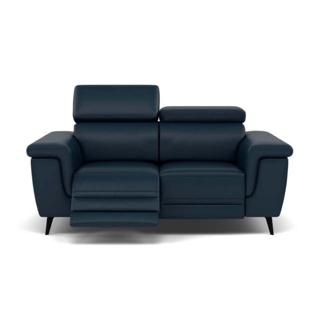 Sparta 2 Seater Recliner Sofa - 2 Str W/ 2 Power Recliner W/ 2 Power Headrest Cat M/S - Power with Power Headrest & USB - M5661 Melbourne Navy Blue - image 1