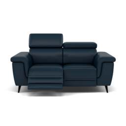 Sparta 2 Seater Recliner Sofa - 2 Str W/ 2 Power Recliner W/ 2 Power Headrest Cat M/S - Power with Power Headrest & USB - M5661 Melbourne Navy Blue