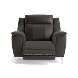 Nicoletti Carmen Recliner Armchair - Power Recliner Chair CB - Power Recliner with USB - Feet: Shiny Metal / Torello PS Chocol -S 91 - thumbnail 1