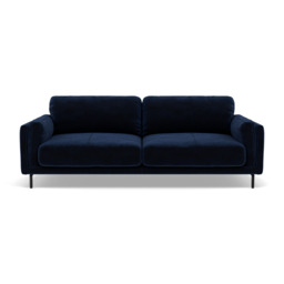 Morris 3 Seater Small Sofa - 2.5 Seater Sofa Compact Fabric - FAB-MEG-28  NAVY