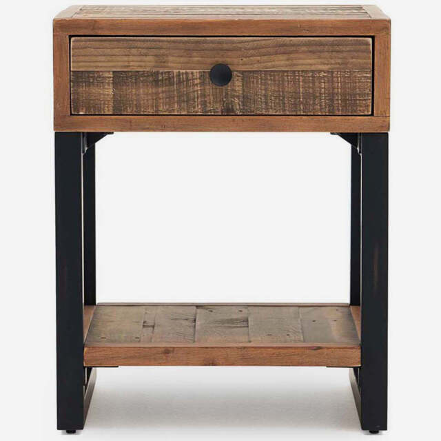Detroit Side Table - Lamp Table Oaklands & Rustic Natural Finish - image 1
