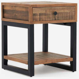 Detroit Side Table - Lamp Table Oaklands & Rustic Natural Finish - thumbnail 4