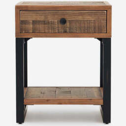 Detroit Side Table - Lamp Table Oaklands & Rustic Natural Finish