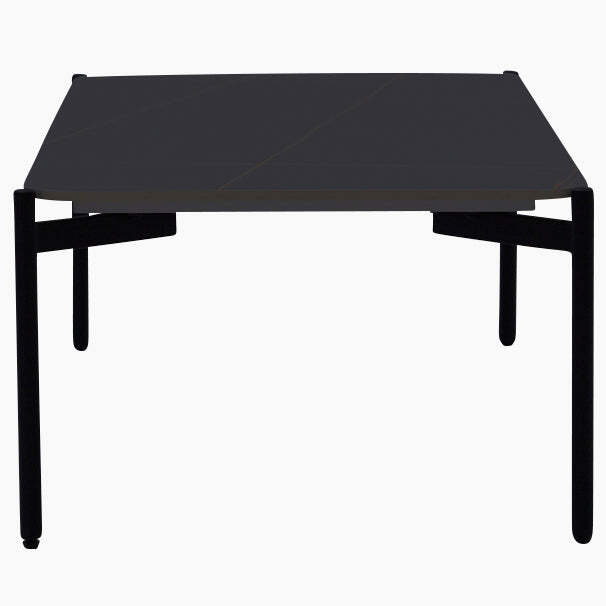 Rocco Black and Gold End Table - End Table Black & Gold Ceramic Top / Black Powder Coated Metal Legs - image 1