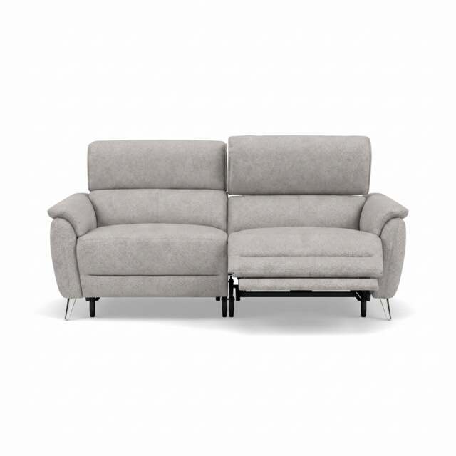 Sol 3 Seater Recliner Sofa - 3 Seater Power Recliner Sofa with Head Tilt F6 - Dexter Stone 43502 - image 1