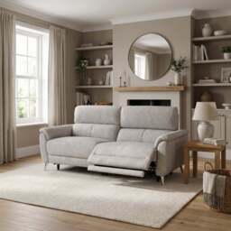 Sol 3 Seater Recliner Sofa - 3 Seater Power Recliner Sofa with Head Tilt F6 - Dexter Stone 43502 - thumbnail 2