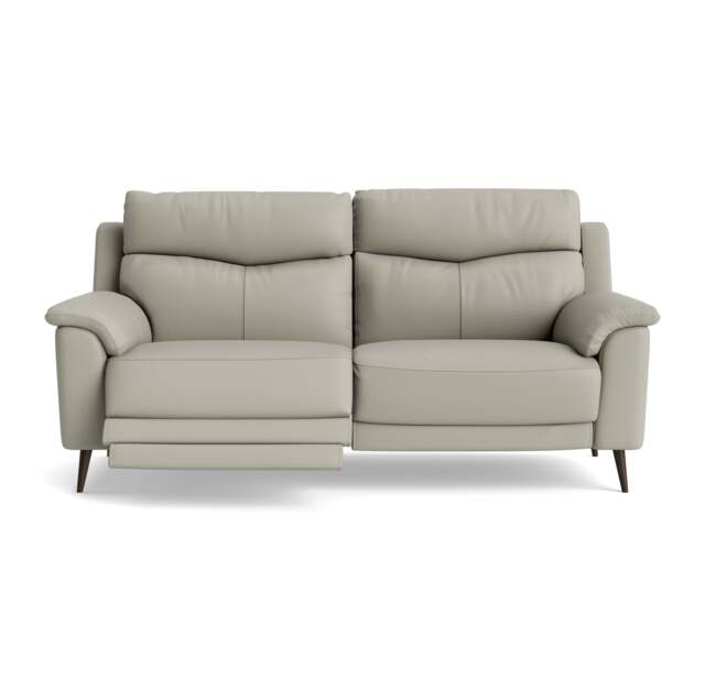 Revel Small 3 Seater Recliner Sofa - 2.5 Seater Sofa with 2 Power Recliners (Compact) Cat 20S - Power Recliner with USB - NWS-516E LIGHT GREY - image 1