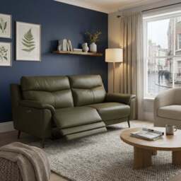Revel Small 3 Seater Recliner Sofa - 2.5 Seater Sofa with 2 Power Recliners (Compact) Cat 20S - Power Recliner with USB - NWS-516E LIGHT GREY - thumbnail 2