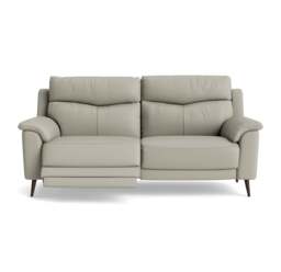 Revel Small 3 Seater Recliner Sofa - 2.5 Seater Sofa with 2 Power Recliners (Compact) Cat 20S - Power Recliner with USB - NWS-516E LIGHT GREY - thumbnail 1