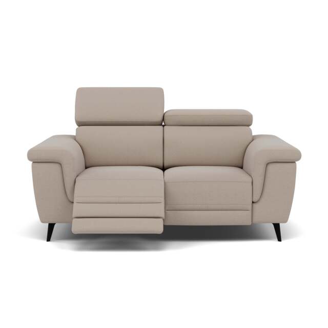 Sparta 2 Seater Recliner Sofa - 2 Str W/ 2 Power Recliner W/ 2 Power Headrest Fabric - Power with Power Headrest & USB - CU9101-5-UK Oxford Beige - image 1