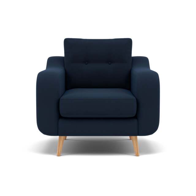 Phoebe Armchair - Chair Grade B - Plush Velvet Indigo / Natural - image 1