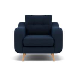 Phoebe Armchair - Chair Grade B - Plush Velvet Indigo / Natural - thumbnail 1