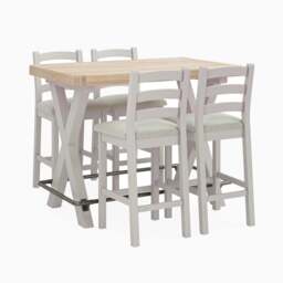 Salford Bar Stool - Bar Stool Stone Grey / Grey Fabric - Grey - thumbnail 2