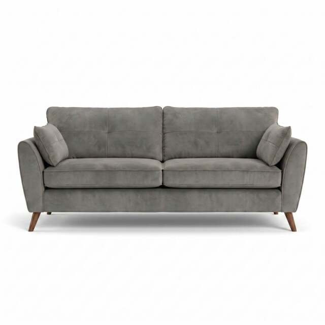 Zara 4 Seater Sofa - 4 Seater Sofa - Plush Silver / Light Feet - image 1