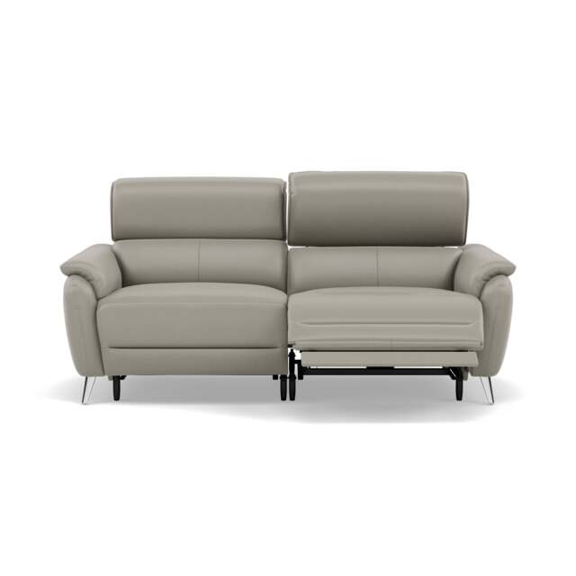 Sol 3 Seater Recliner Sofa - 3 Seater Power Recliner Sofa with Head Tilt Cat 60 - Cat-60/28 Montana New Grey - image 1