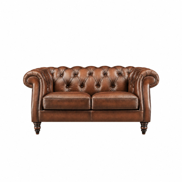 Violet 2 Seater Sofa - 2 Seater Sofa Voyager Leather - Feet: 150mm Legs Antique Walnut / VOYAGER Y-1787 Rosewood - image 1
