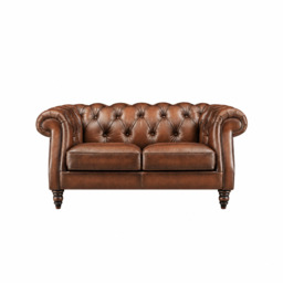 Violet 2 Seater Sofa - 2 Seater Sofa Voyager Leather - Feet: 150mm Legs Antique Walnut / VOYAGER Y-1787 Rosewood - thumbnail 1