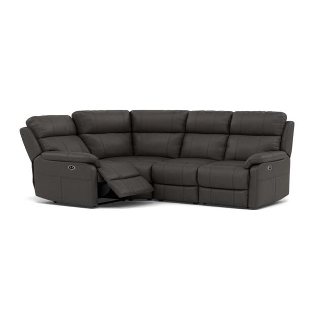 Fara Small Corner Recliner Sofa - Combination 4 1 Corner 2 with 2 Power Recliners Cat 25S - Left Hand Facing - Power Recliner with USB - NCS-180E SLATE GREY - image 1