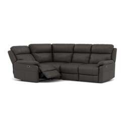 Fara Small Corner Recliner Sofa - Combination 4 1 Corner 2 with 2 Power Recliners Cat 25S - Left Hand Facing - Power Recliner with USB - NCS-180E SLATE GREY